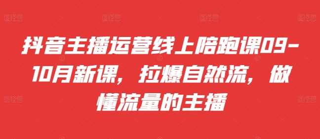 抖音主播运营线上陪跑课09-10月新课，拉爆自然流，做懂流量的主播插图