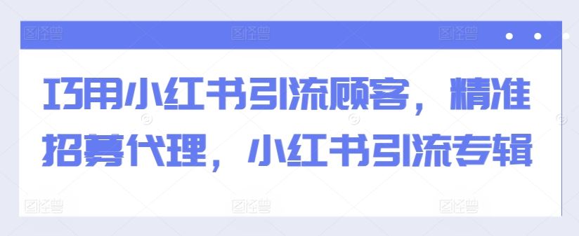 巧用小红书引流顾客，精准招募代理，小红书引流专辑插图