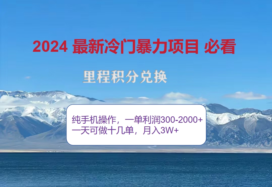 （12856期）2024惊爆冷门暴利！出行高峰来袭，里程积分，高爆发期，一单300+—2000…插图