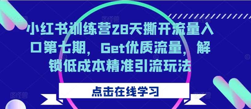 小红书训练营28天撕开流量入口第七期，Get优质流量，解锁低成本精准引流玩法插图