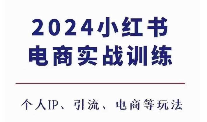 2024小红书电商3.0实战训练，包含个人IP、引流、电商等玩法插图