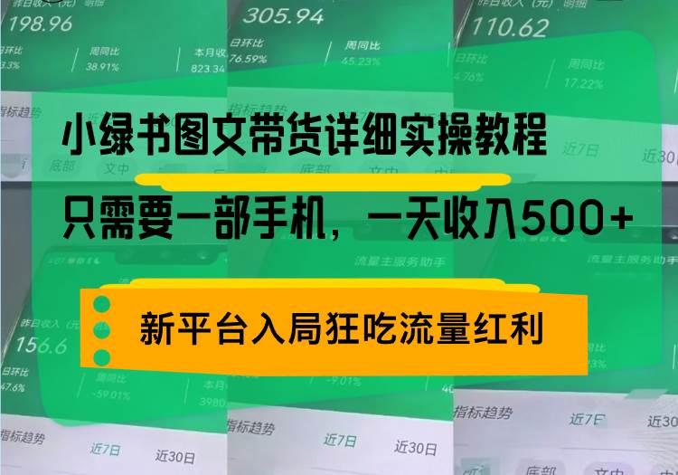 （13509期）小绿书图文带货详细实操教程，只需要一部手机，一天收入500+，轻松变现插图