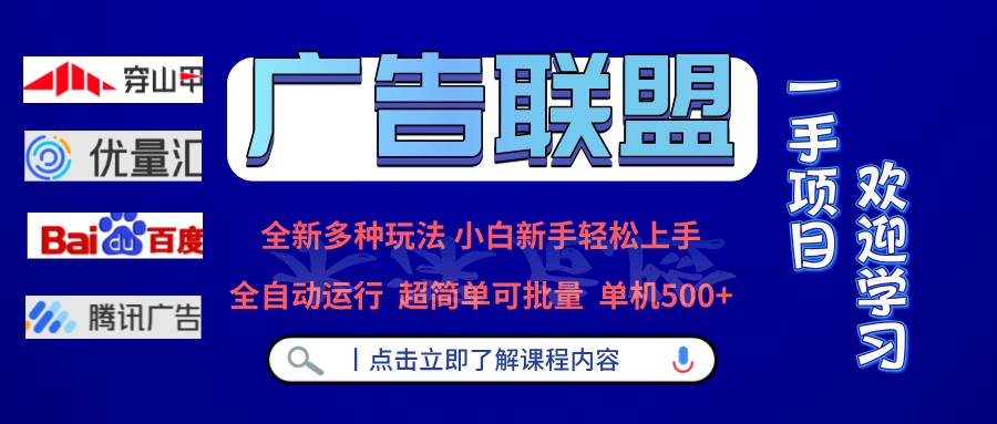 （13258期）广告联盟 全新多种玩法 单机500+ 全自动运行 可批量运行插图