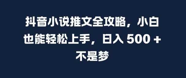 抖音小说推文全攻略，小白也能轻松上手，日入 5张+ 不是梦【揭秘】插图