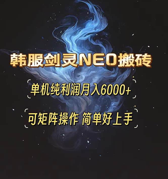 （13435期）韩服剑灵NEO搬砖攻略，单机纯利润月入6000+ 可矩阵操作，简单好上手。插图