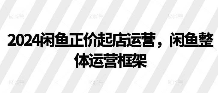 2024闲鱼正价起店运营，闲鱼整体运营框架插图