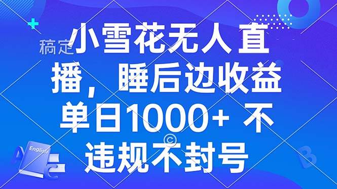 （13491期）小雪花无人直播 睡后收益单日1000+ 零粉丝新号开播 不违规 看完就会插图