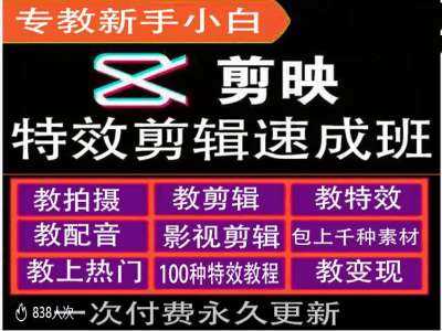 剪映特效教程和运营变现教程，特效剪辑速成班，专教新手小白插图