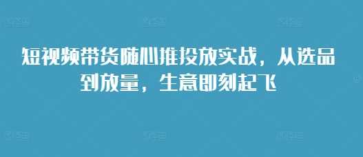 短视频带货随心推投放实战，从选品到放量，生意即刻起飞插图