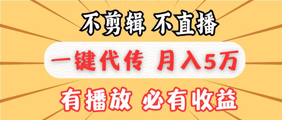 （13555期）不剪辑不直播，一键代发，月入5万懒人必备，我出视频你来发插图