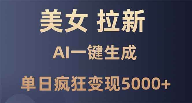 （13866期）美女暴力拉新，通过AI一键生成，单日疯狂变现5000+，纯小白一学就会！插图