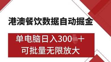 港澳餐饮数据全自动掘金，单电脑日入多张, 可矩阵批量无限操作【揭秘】插图