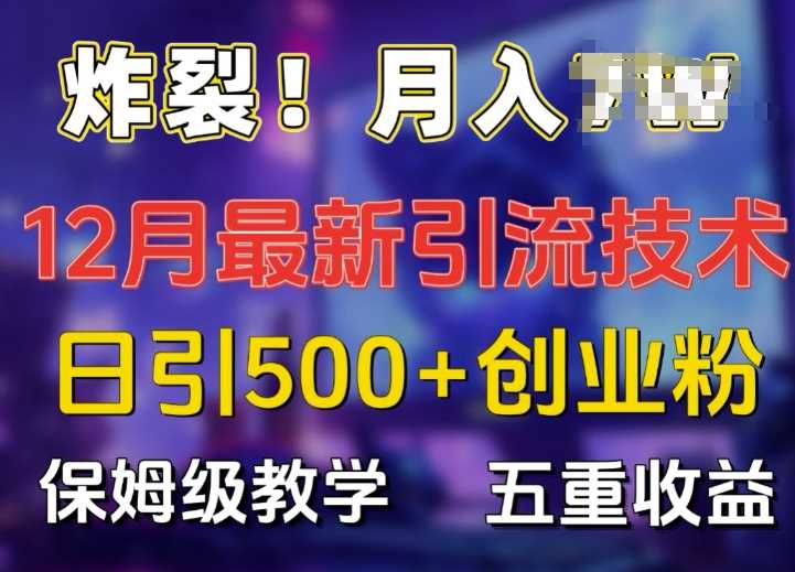 炸裂!揭秘12月zui新日引流500+精准创业粉，多重收益保姆级教学插图