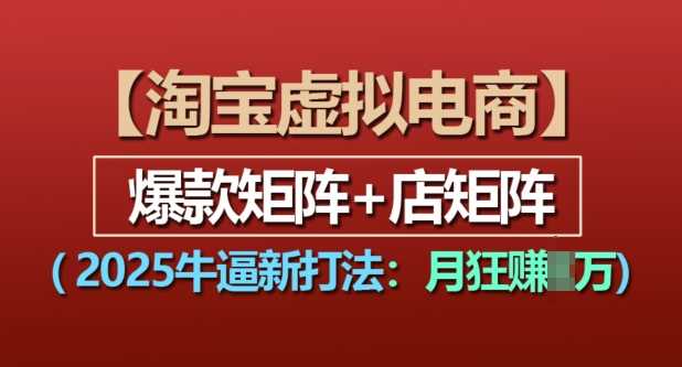 淘宝虚拟电商，2025牛逼新打法：爆款矩阵+店矩阵，月入过万插图