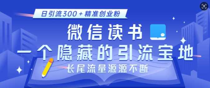 微信读书，一个隐藏的引流宝地，不为人知的小众打法，日引流300+精准创业粉，长尾流量源源不断插图