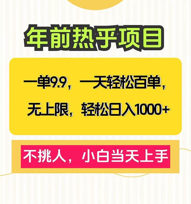 （13795期）一单9.9，一天百单无上限，不挑人，小白当天上手，轻松日入1000+插图