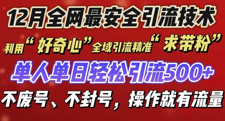 12 月份全网zui安全引流创业粉技术来袭，不封号不废号，有操作就有流量【揭秘】插图