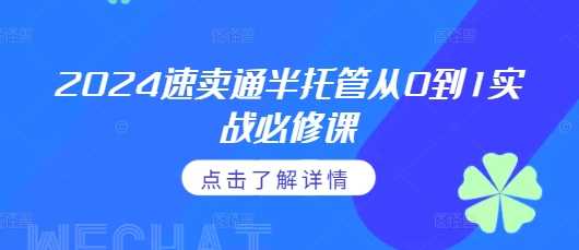 2024速卖通半托管从0到1实战必修课，掌握通投广告打法、熟悉速卖通半托管的政策细节插图