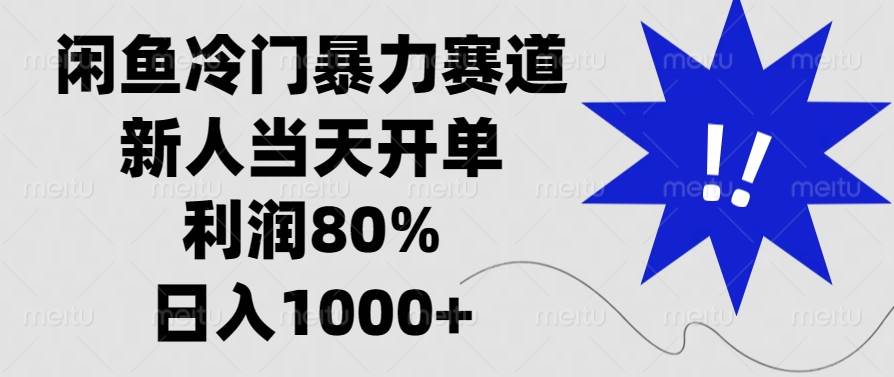 （13660期）闲鱼冷门暴力赛道，新人当天开单，利润80%，日入1000+插图