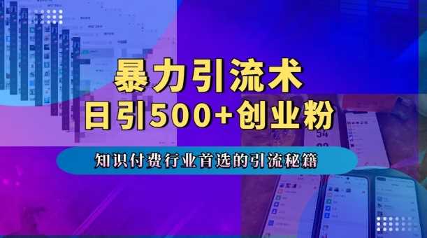 暴力引流术，专业知识付费行业首选的引流秘籍，一天暴流500+创业粉，五个手机流量接不完!插图