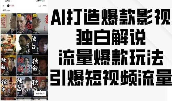 AI打造爆款影视独白解说，流量爆款玩法，引爆短视频流量插图