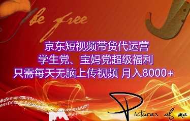 京东短视频带货代运营，学生党、宝妈党超级福利，只需每天无脑上传视频，月入8000+【仅揭秘】插图