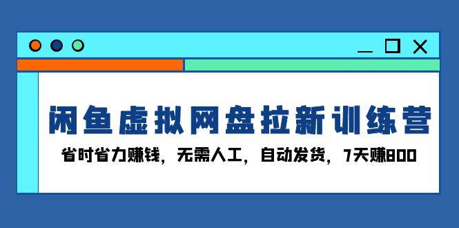 （13524期）闲鱼虚拟网盘拉新训练营：省时省力赚钱，无需人工，自动发货，7天赚800插图