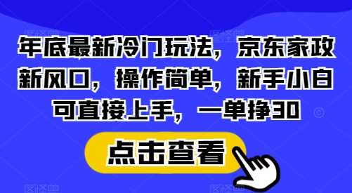 年底zui新冷门玩法，京东家政新风口，操作简单，新手小白可直接上手，一单挣30【揭秘】插图