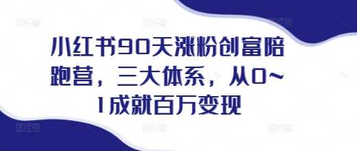 小红书90天涨粉创富陪跑营，​三大体系，从0~1成就百万变现，做小红书的zui后一站插图