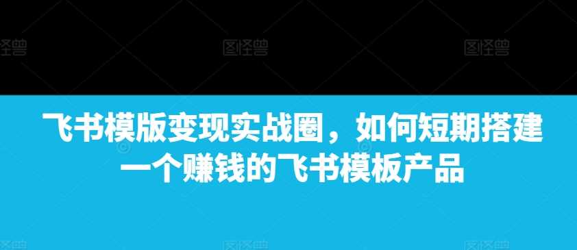 飞书模版变现实战圈，如何短期搭建一个赚钱的飞书模板产品插图