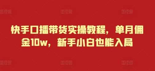 快手口播带货实操教程，单月佣金10w，新手小白也能入局插图