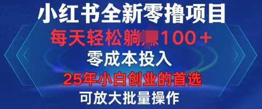 小红书全新纯零撸项目，只要有号就能玩，可放大批量操作，轻松日入100+【揭秘】插图