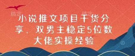 小说推文项目干货分享，双男主稳定5位数大佬实操经验插图